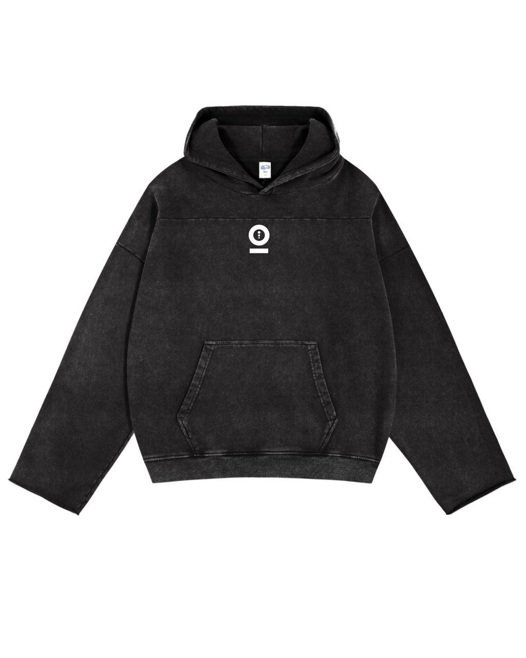 Washed Black Hoodie: Cherub Angels Back Print